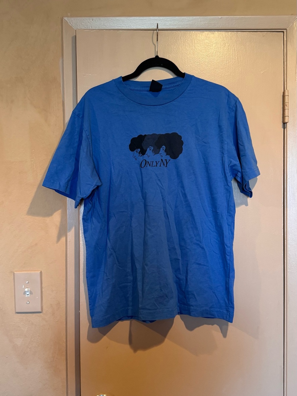 Only Blue Tee with Black Graphic Silhouette